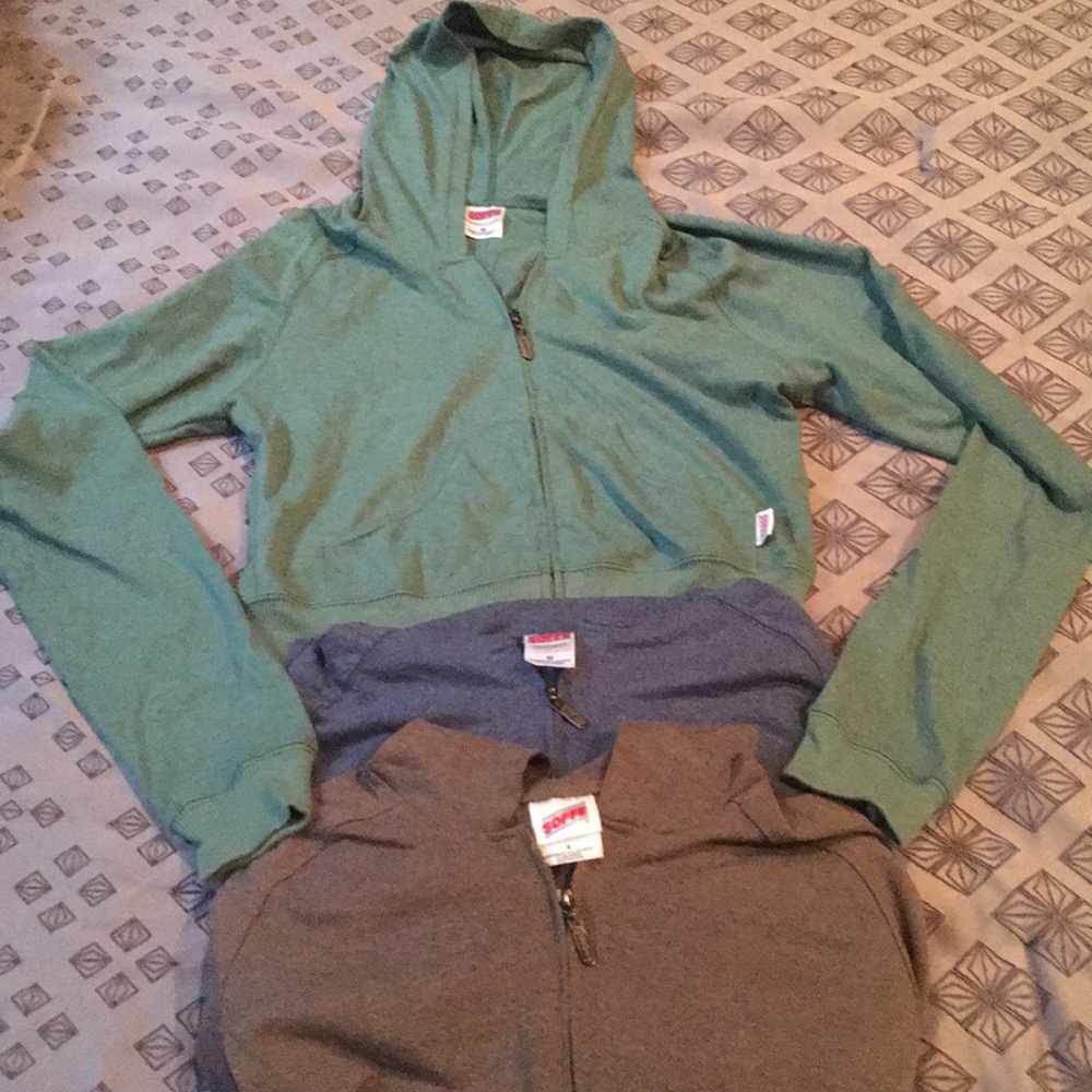 3 Soffe crop sweatshirts